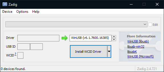 zadig driver installation failed android